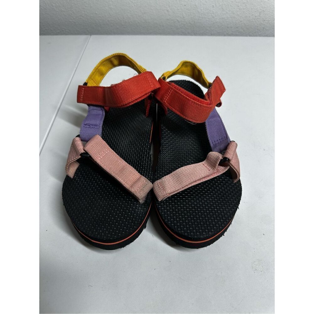 Time And Tru Retro Platform Sandals Rainbow Velcrow 80s 90s  Sz 8,5 Women’s Y2K